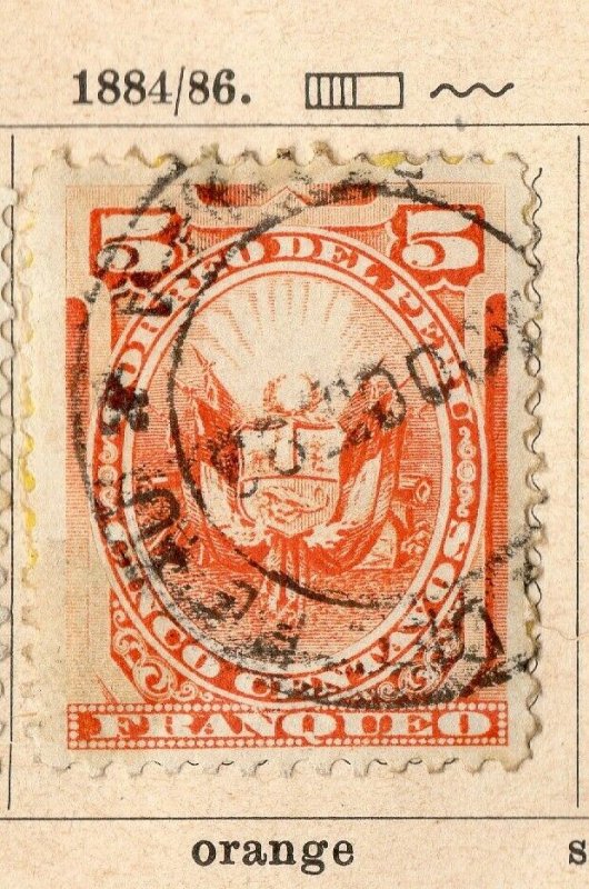 Peru 1884-86 Early Issue Fine Used 5c. NW-11696