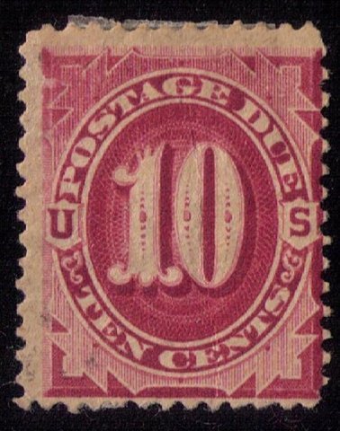 US Sc J26 MH,Og POSTAGE DUE 10c BRIGHT CLARET FINE