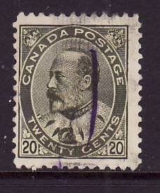 Canada-Sc#94-used KEVII 20c olive green-1903-id1147-