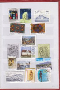 COLLECTION OF ICELAND STAMPS IN SMALL STOCK BOOK 90 STAMPS