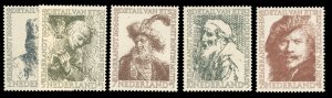 Netherlands #B291-295 Cat$21.25, 1956 Rembrandt, complete set, never hinged