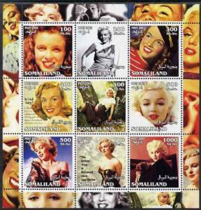 Somaliland 2002 Marilyn Monroe #2 perf sheetlet containin...