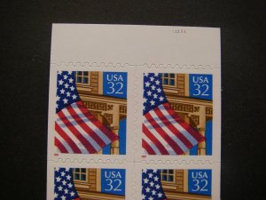 Scott 2921c, 32c Flag over Porch, UNFOLDED #11111, Pos 1, MNH Booklet Beauty