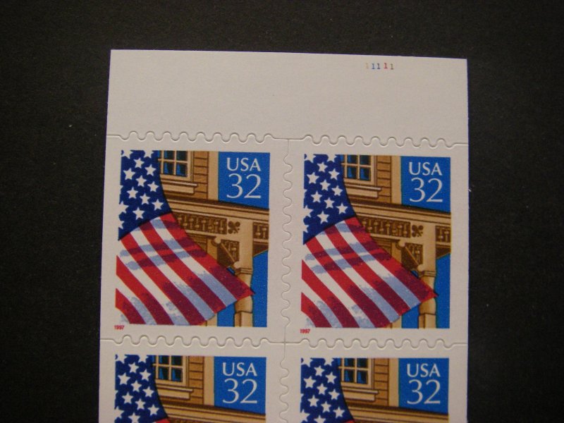 Scott 2921c, 32c Flag over Porch, UNFOLDED #11111, Pos 1, MNH Booklet Beauty