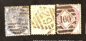 GREAT BRITAIN #98-99 105 USED FVF Cat $300