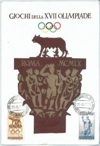 68950 - ITALY  -  POSTAL HISTORY - MAXIMUM CARD  -  OLYMPIC GAMES   1960