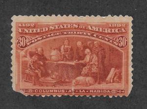 239 Unused, 30c. Columbian, No Gum, scv: $225  Free Insured Shipping