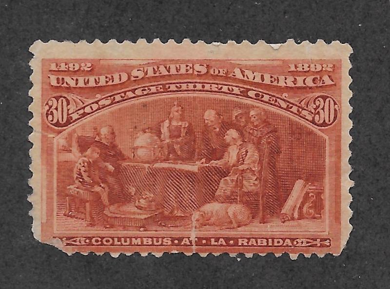 239 Unused, 30c. Columbian, No Gum, scv: $225  Free Insured Shipping