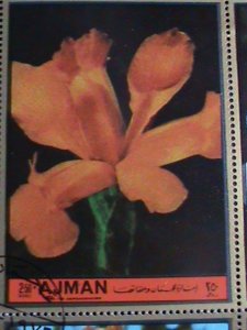 ​AJMAN-1972 JUMBO LARGE SIZE COLORFUL BEAUTIFUL LOVELY ROSES :CTO BLOCK VF