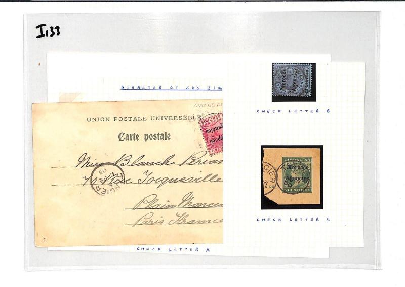 I133 1903 Morocco Stationery Cover and Stamps PTS