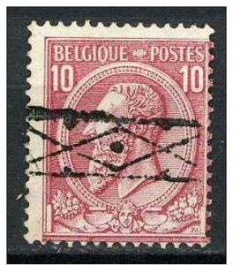 Belgium 1884  Scott 52 used - 10c, King Leopold 