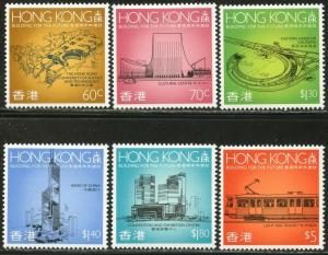 Hong Kong Sc #550-555 1989 Construction Projects Komplettset Og Mint Hinged