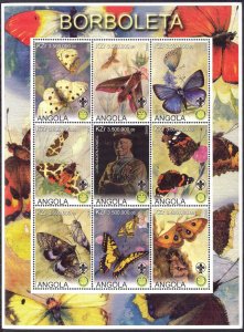 Angola 2000 Butterflies Scouting Scouts Rotary Club (II) MNH Private