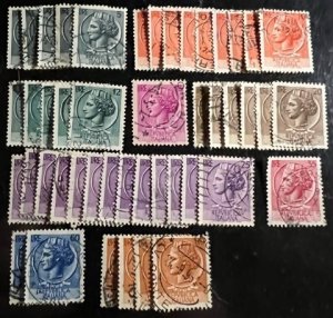 ItalyScott# 626-633 Used F/VF Lot of 45 stamps Cat. 25.50