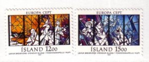 Iceland Sc 639-640 1987  Europa Church Windows stamp set mint NH