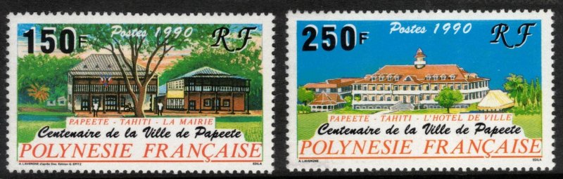 FRENCH POLYNESIA 1990 Papeete Centenary; Scott 538-39, Yvert 358-59; MNH