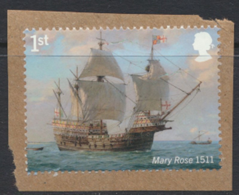 GB Royal Navy 1st Class 2019 Mary Rose QEII Used  on piece see scan