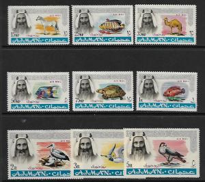 AJMAN  C1-C9    MINT HINGED, AIRMAIL SET 1965