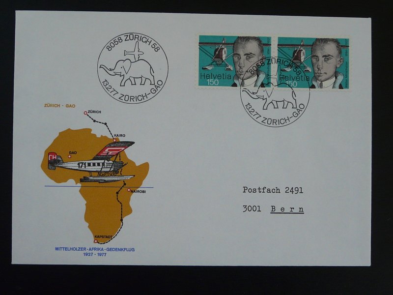 special flight cover 50 years Zurich to Mali by Mittelholzer seaplane 99976