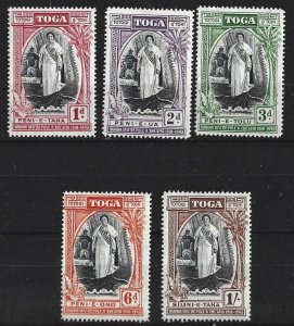 TONGA #82-86 Mint Complete set Queen Salote  2022 SCV = $1.40