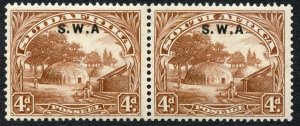 South West Africa 1927-30 4d brown NO STOP after A SG62a mint c 90 pounds 