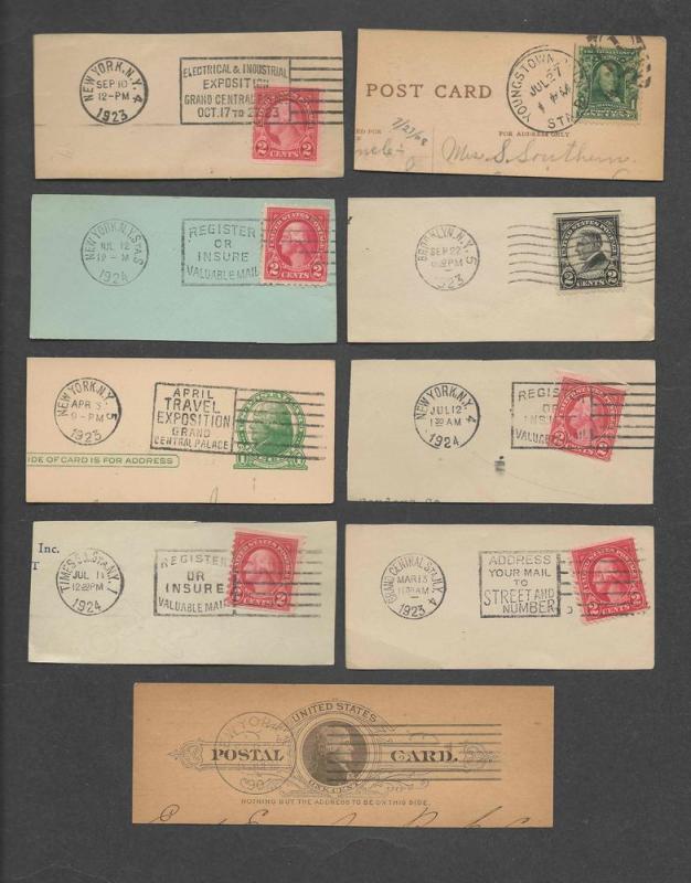 19 Vintage Cancels & Stamps from New York Cut fr Paper