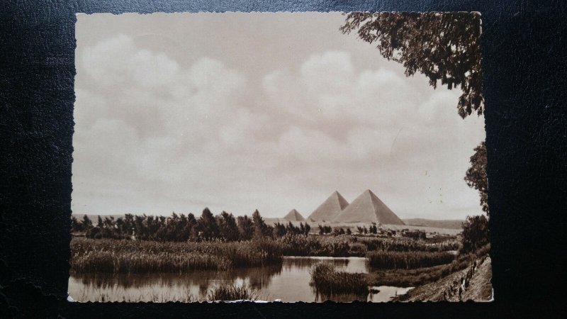 PALESTINE TO GERMANY 1955 “PYRAMIDS OF GIZA” JERUSALEM CANCEL VINTAGE POST