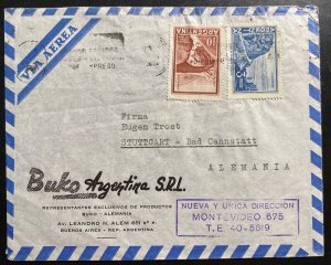 1962 Mendoza Argentina Airmail cover To Stuttgart Germany Buko