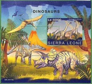 A2582 - SIERRA LEONE - ERROR: MISPERF, Souvenir s - 2019, Dinosaur,...-