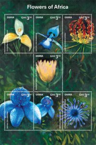 Ghana 2014 - Yellow Disa Orchids of Africa - Sheet of 4 stamps Scott #2778 - MNH