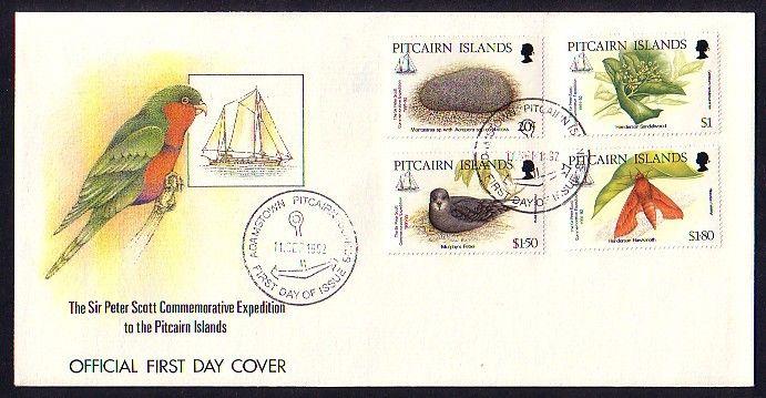 Pitcairn Is Scott cat. 371-374. Hawkmoth, Bird, Flower & Coral. First day cvr