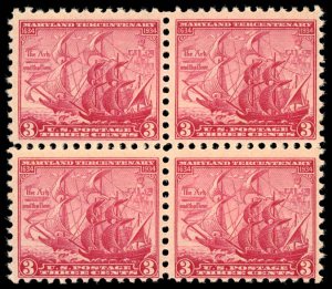 US Sc 736 MNH BLOCK of 4- 1934 3¢ The Ark & the Dove - See Scan