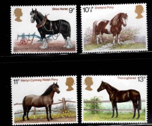 Great Britain Scott 839-842 MNH** Horse set