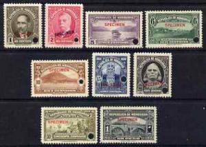 Honduras 1931 Pictorial set of 9 optd SPECIMEN each with ...