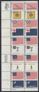 1345 46 Plate block 6 cent Ft Moultrie Ft McHenry Wn.s Cruisers Navy Jack