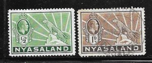 Nyasaland  Protectorate #39-40 (MlLH&U) CV $1.50