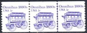 US Stamp #1897 MNH - Omnibus Coil PS3 #1 Top/Btm Transportation Issue