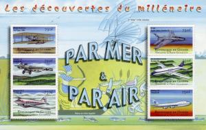 Guinea 2002 MNH By Air Discoveries Millennium 6v M/S Aviation Boeing Stamps