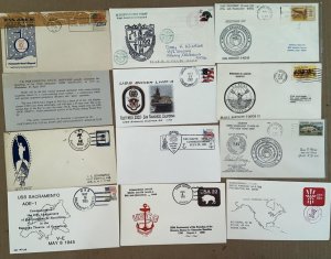 US NAVY BIG COLLECTION 69 DIFF SHIPS CACHETS & CANCELS & PICTORIALS 1952-2002