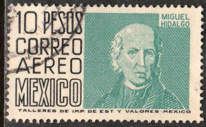 MEXICO C267, $10Pesos 1950 Definitive 2nd Printing wmk 300. USED. F-VF. (1399)