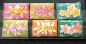 PAPUA 2006 Frangipani Orchids Flowers 6 stamps MNH PAP1110
