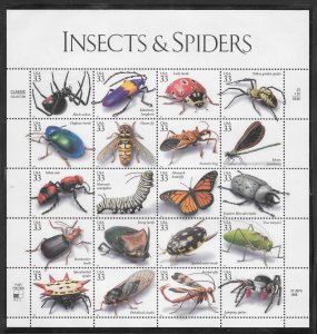 #3351 MNH Insects & Spiders Sheet Plate #P3333 POS #3