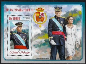 St Thomas & Prince Is #2772 MNH S/Sheet - Spanish Royalty