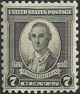# 712 Mint Never Hinged Black Washington Bicentennial