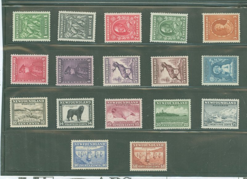 Newfoundland #183-199 Unused Single (Complete Set)