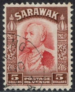 SARAWAK 1934 RAJA BROOKE $5 USED