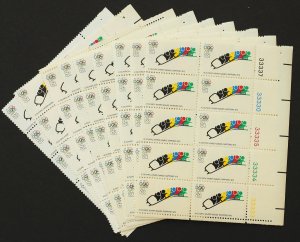 U.S. Mint Stamp Scott #1461 8c Olympics Lot of 9 Plate # Blocks of 10. NH.