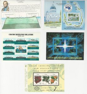 Cocos Islands, Postage Stamp, #81, 114, 121, 151, 217 Mint NH Sheets, JFZ