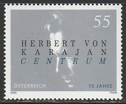 2005 Austria - Sc 1977 - MNH VF - 1 single - Herbert von Karajan - Light Grey