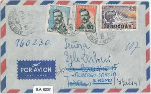 URUGUAY - POSTAL HISTORY  -  AIRMAIL COVER to ITALY - to TORINO - REPOSTED